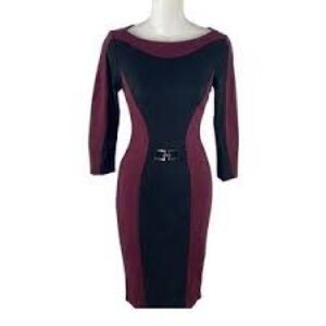 Cache Black and Wine Dress